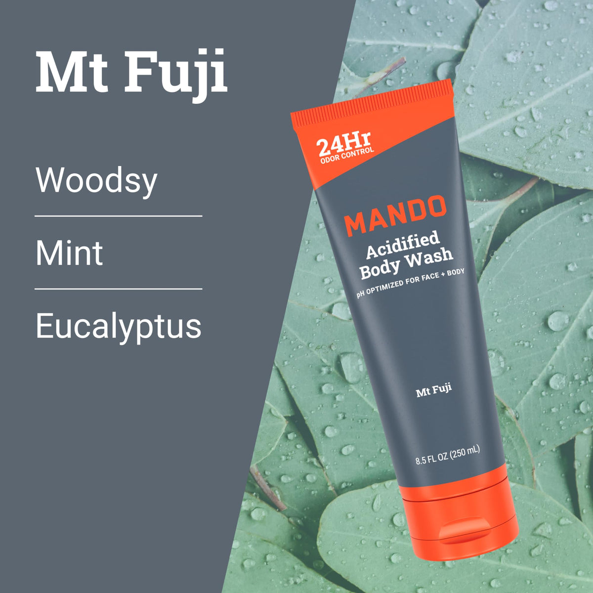 Mando Body Wash - SLS and Paraben Free, Skin Safe - 8.5 oz - Mt Fuji