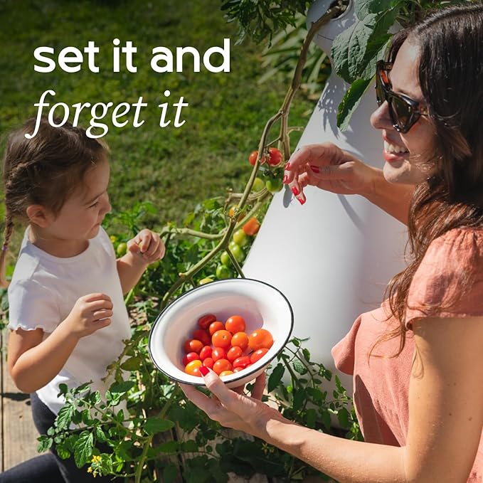 Farmstand Starter Kit + 18 Seedling Credits | Small Hydroponic Growing System Kit | Self-Watering Outdoor Vertical Garden Planter Tower | 4ft 3in | Made in USA