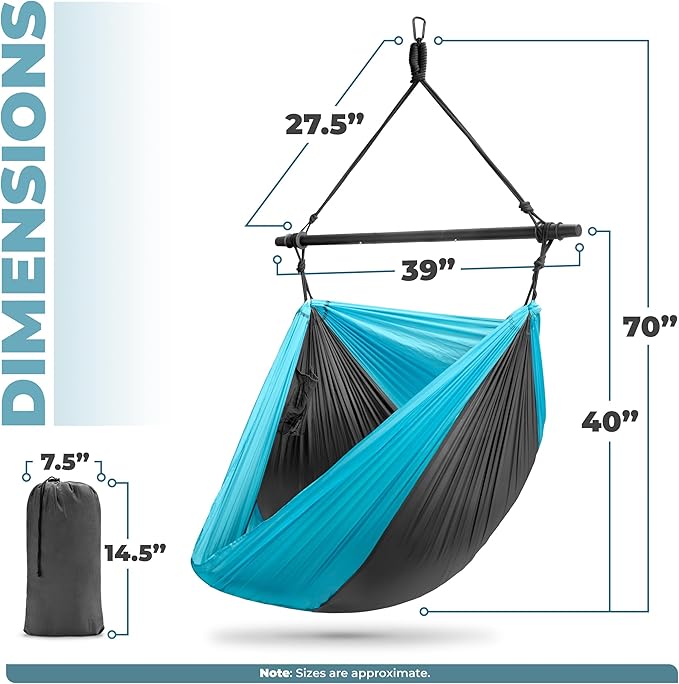 Sorbus Hanging Hammock Chair - Tree Pod Sensory Swing - Outdoor Camping Cacoon Chair - Collapsible and Lightweight Swings - Swinging Rocker Chairs for Camp, Travel, Hiking, Tent, Porch (500 lb Max)