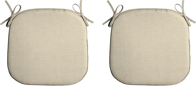 Arden Indoor/Outdoor Foam Seat Pad, 2 Pack, 17 x 16, Patio Cushion, Water Repellent, Fade Resistant, Foam Cushion Tan Leala
