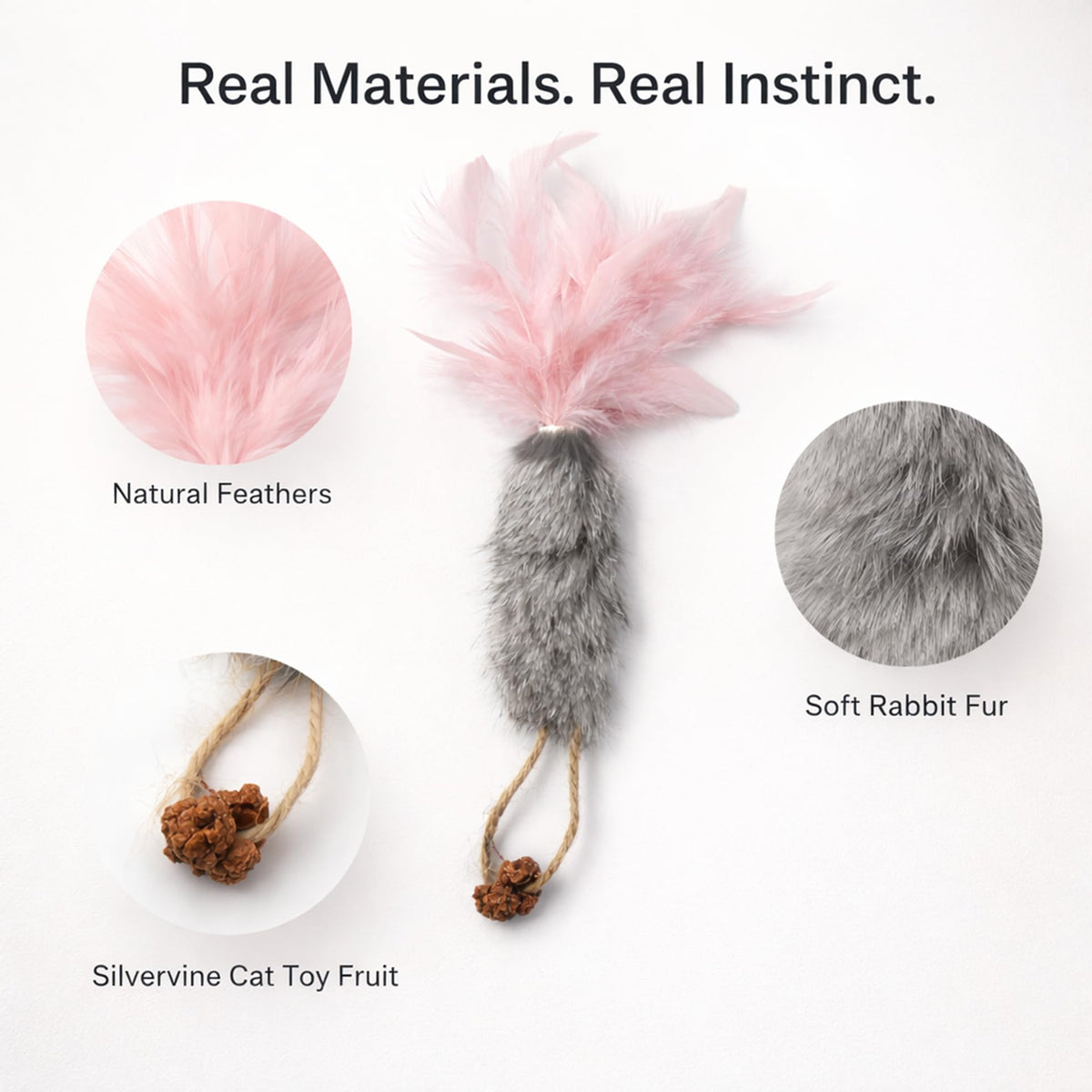ZAYLUMO 3 Pack Rabbit Fur Catnip Toys with Feathers – Interactive Carrot Cat Toys with Galls Fruit for Indoor Cats and Kittens