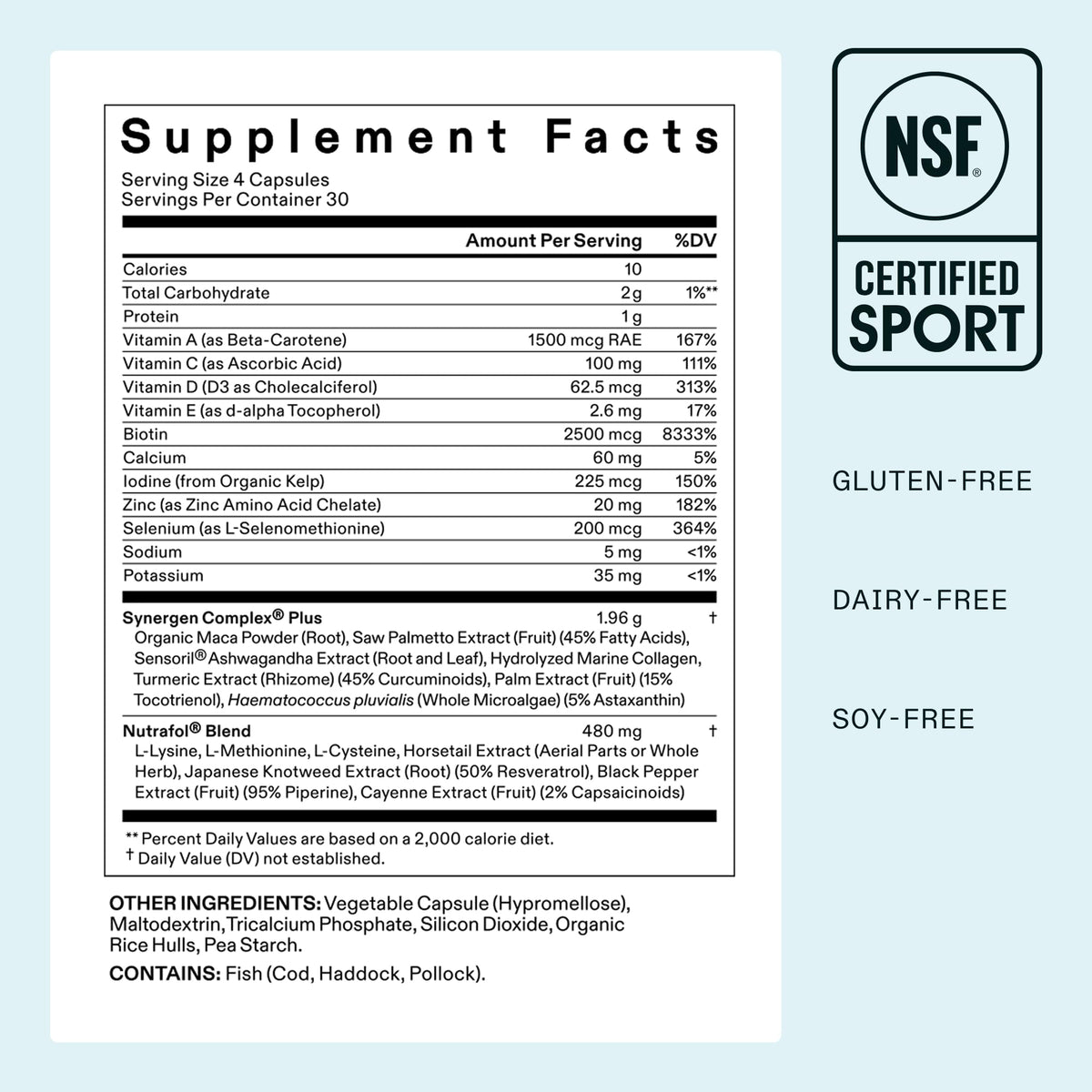 Nutrafol Women's Balance Hair Growth Supplements, Age 45+, 1-Month Bottle