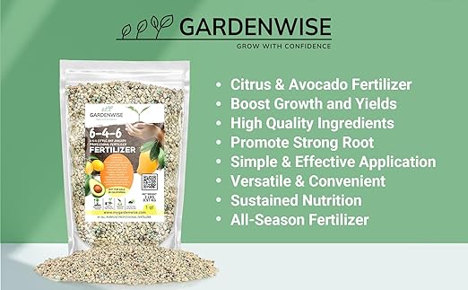 6-4-6 Avocado and Citrus Tree Professional Fertilizer Plant Food for Outdoor/Indoor Gardening; Quick-Release Nitrogen Fertilizer; Orange, Lime, Avocado and Lemon Tree Fertilizer (10 QUARTS)