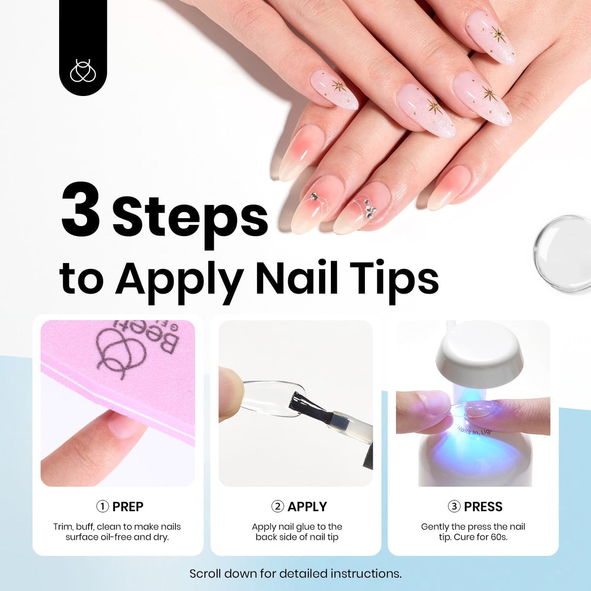 Beetles Gel Polish 9 in 1 Gel Nail Glue for Clear Acrylic Nail Tips
