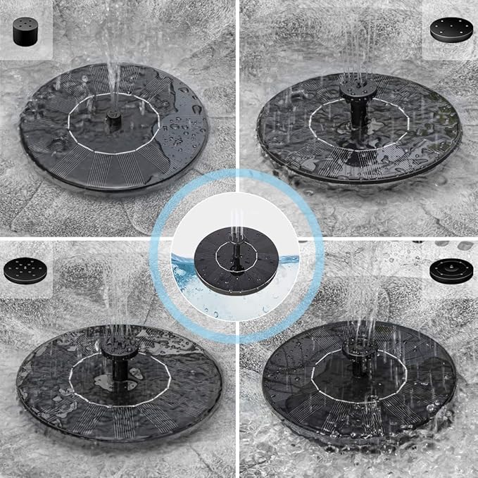 VIVOHOME Polyresin Antique Outdoor Golden Garden Bird Bath and Solar Powered Round Pond Fountain Combo Set