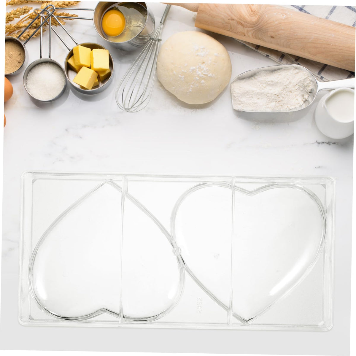 NOLITOY 1pc Heart Shape Chocolate Mould Transparent Plastic Mould for Easy Demoulding for Valentine Day Treats and Romantic Desserts