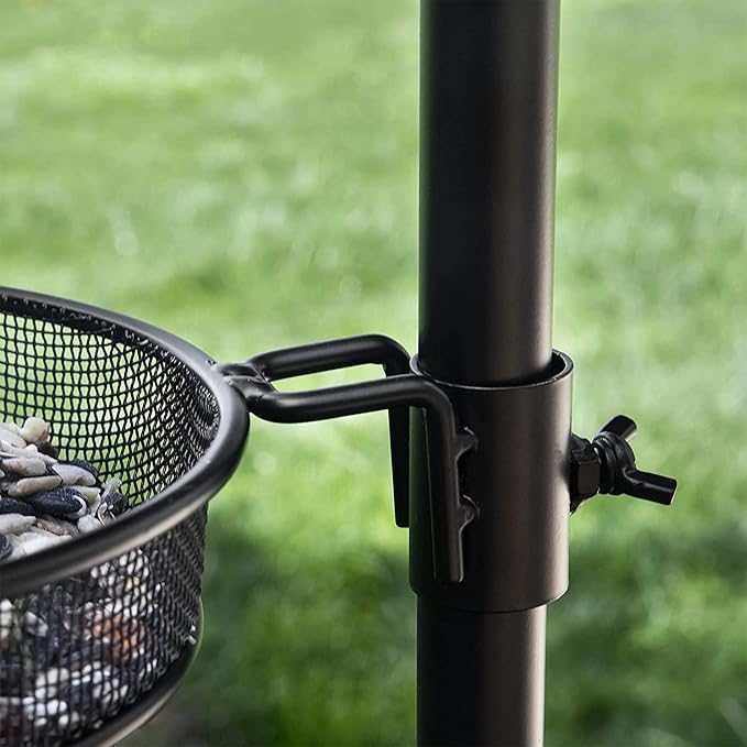 Ashman Deluxe Bird Feeding Station (1 Pack) Bird Feeders for Outside - Multi Feeder Pole Stand Kit with 4 Hangers, Bird Bath and 3 Prong Base for Attracting Wild Birds - 22 Inch Wide x 92 Inch Tall.