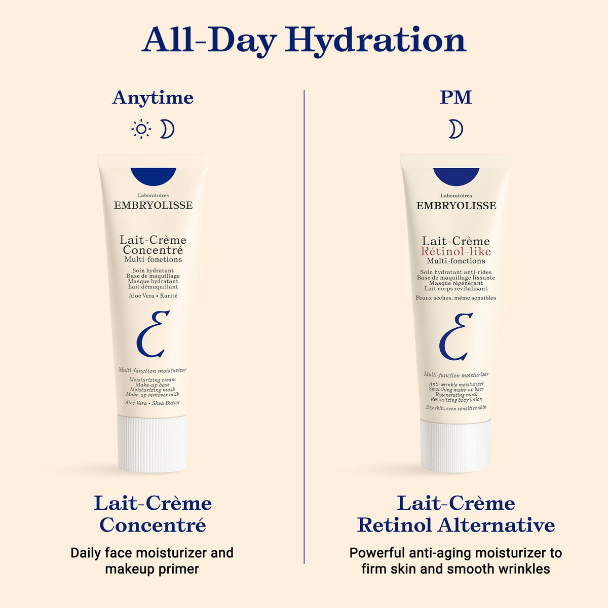 Embryolisse Lait-Crème Concentré Face Moisturizer and Makeup Primer, French Face Cream With Shea Butter & Aloe Vera, 2.54 Fl Oz