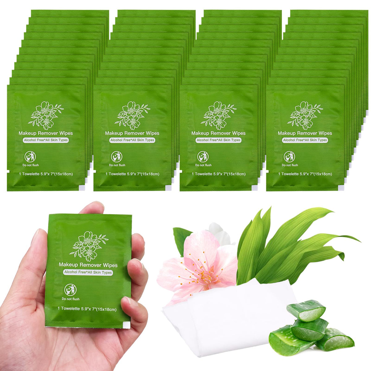 200 Makeup Remover Wipes Bulk Individually Wrapped Travel Makeup Wipes
