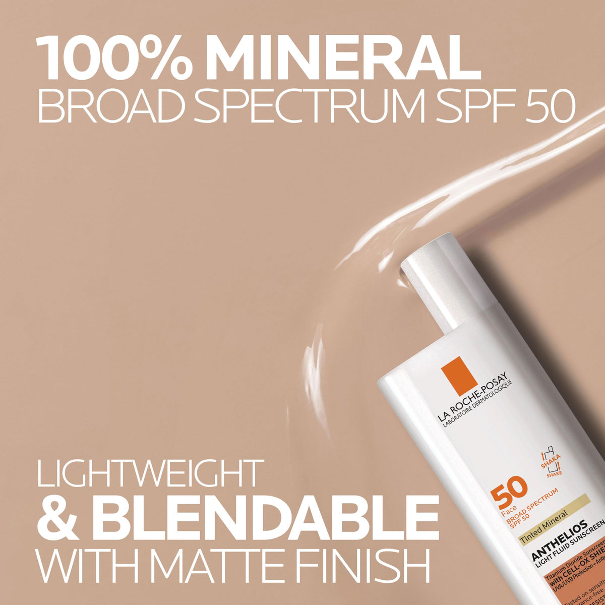 La Roche-Posay Anthelios Tinted Mineral Sunscreen for Face SPF 50, Light