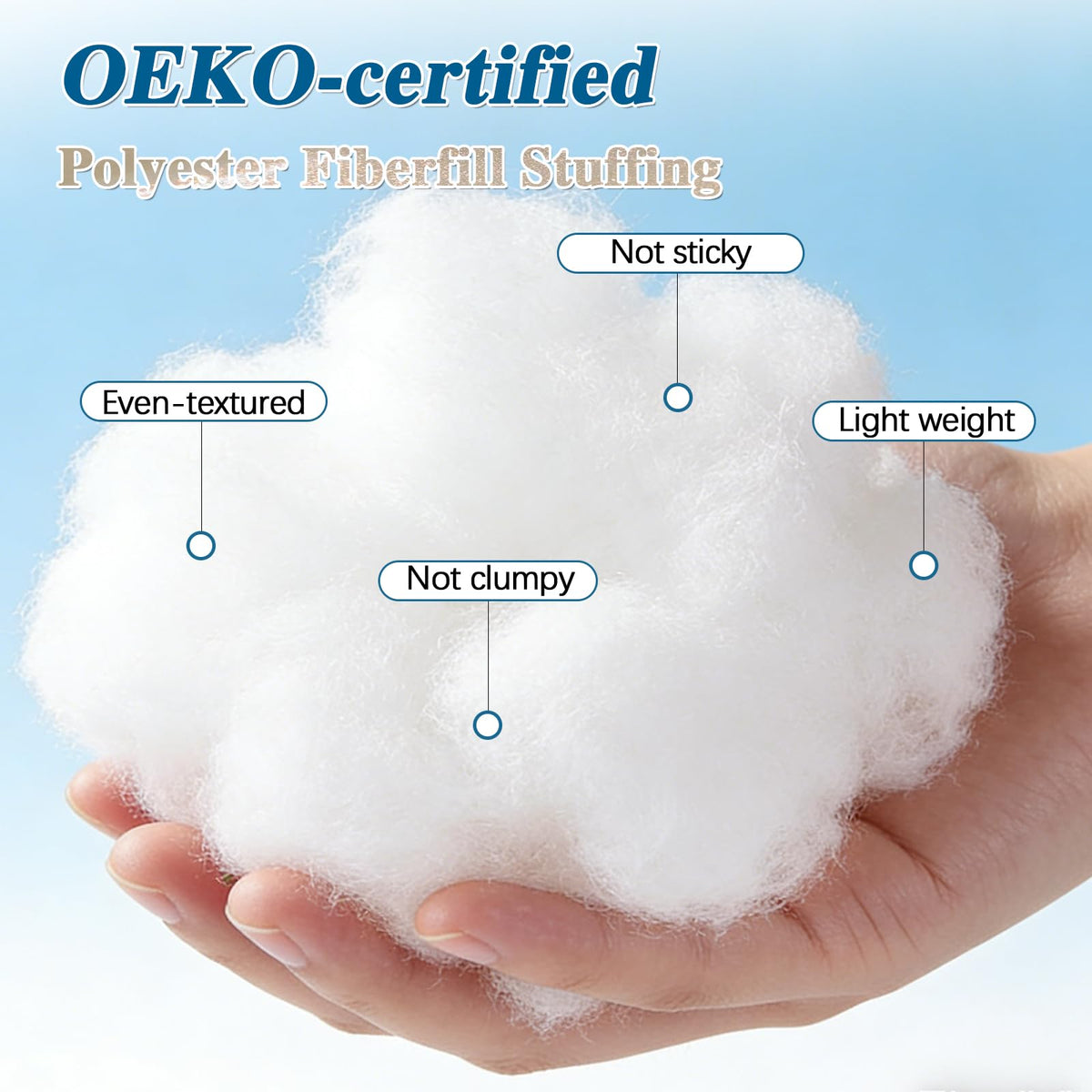 Jecqbor 4.4lbs/70.4oz Soft Polyfill Stuffing, Fluffy Pillow Stuffing Filling for Pillow, Couch Cushion, Cloud Project, Stuffed Animal, Craft, Clean Polyester Fiberfill for Crochet, Pet Bed, Plushies