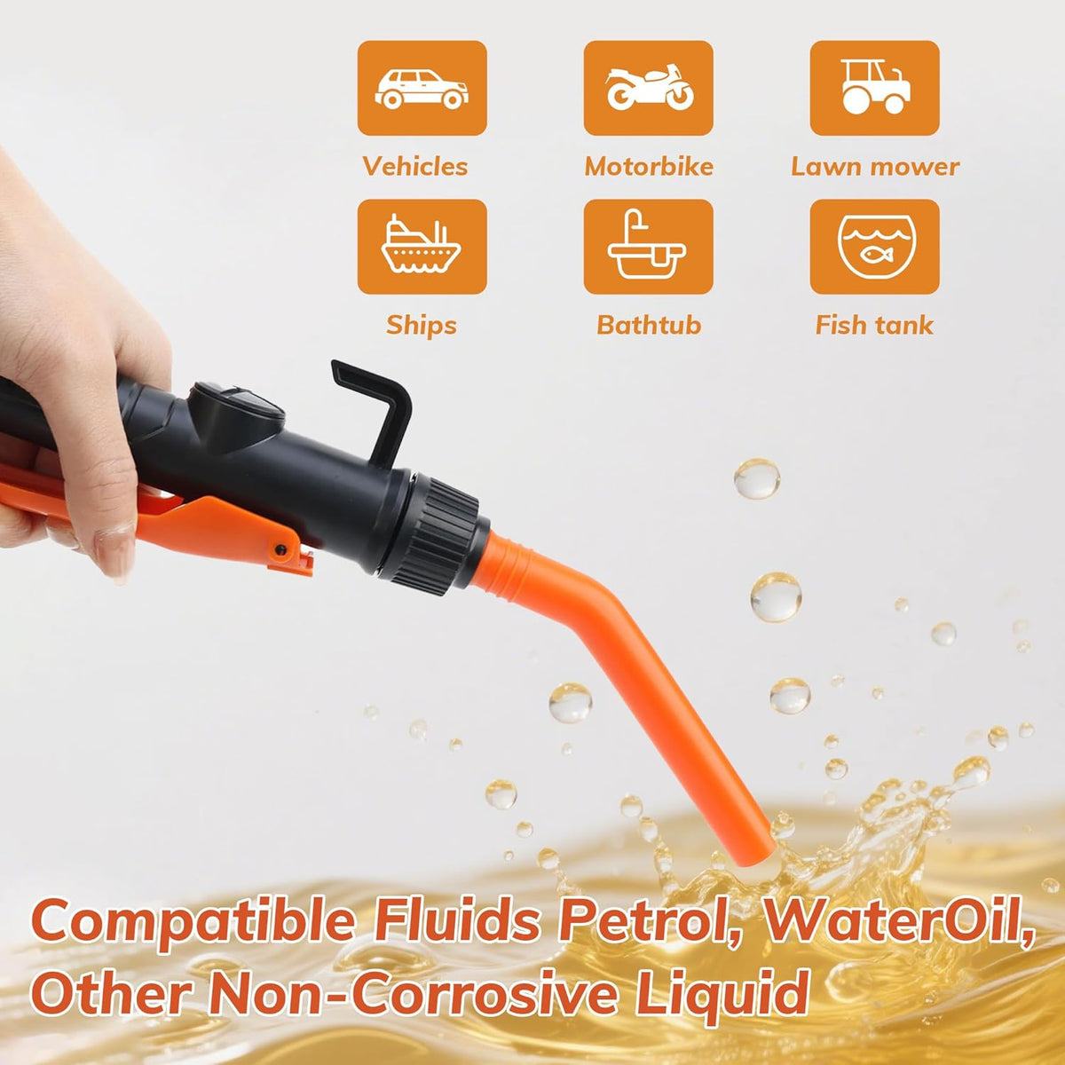 Portable Power Battery Pump - Battery Powered Siphon Fuel Transfer Pump, Siphon Pump for Gasoline, Fuel, Diesel, Water Universal Fit for Gasoline, Car, Portable Fuel Transfer Pump