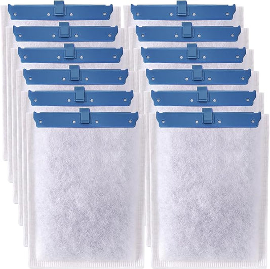 12 Pack Fish Tank Filter Cartridge for Whisper Bio-Bag Filters, Large Aquarium Replacement Filter Cartridges for Whisper Filters 20i,40i/IQ20,30,45,60/PF20,30,40,60 and ReptoFilter