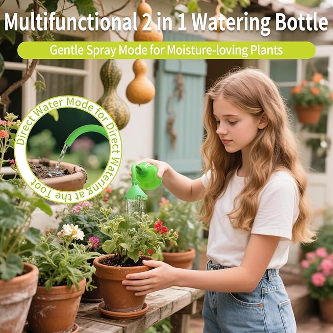 Squeeze Bottles for Plants, 11oz Small Watering Can for Succulent, Muti-function Squirt Bottle for Seedling Watering, Wash, tattoo, Cyan