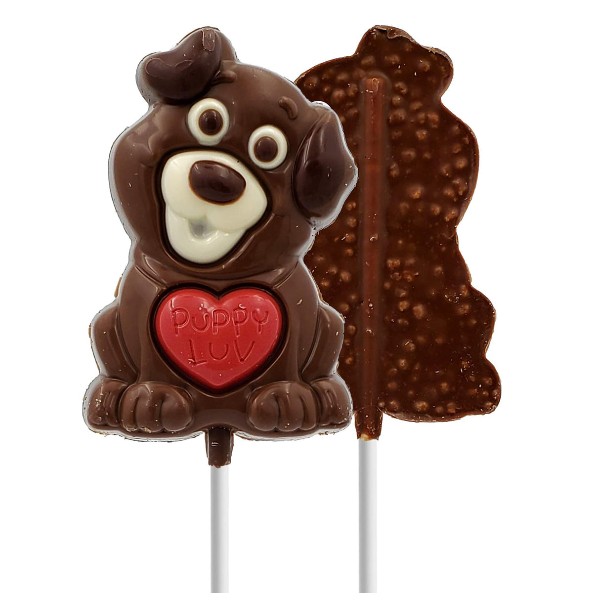 Valentine's Big Puppy Lollipop Holiday Treats 4-Pack Variety, Pop Party Bag Fillers, Individually Wrapped, Kosher Certified, 3oz Sucker Puppy