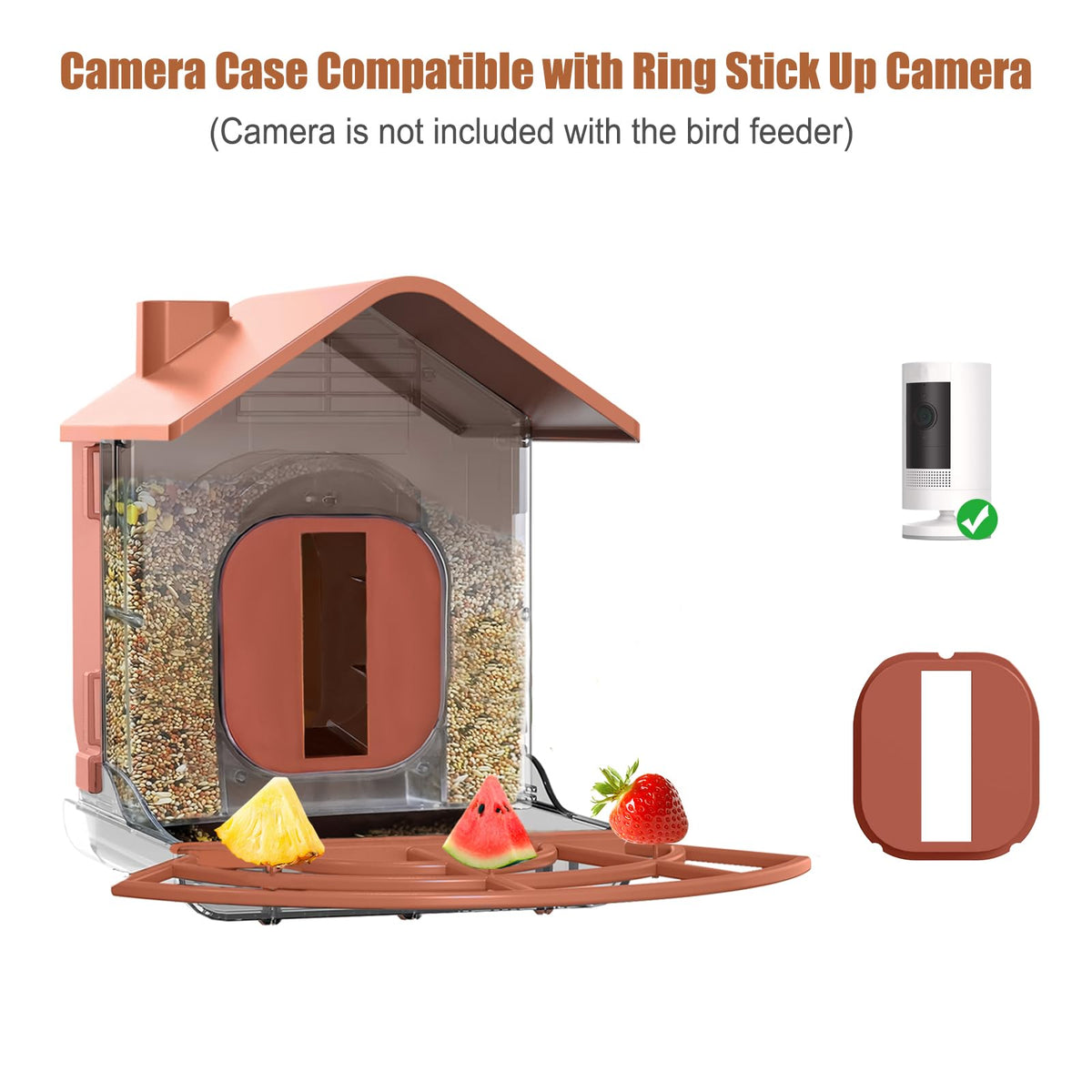 Zivif Smart Bird Feeder for Ring Stick Up Camera Case (Camera Not Included)