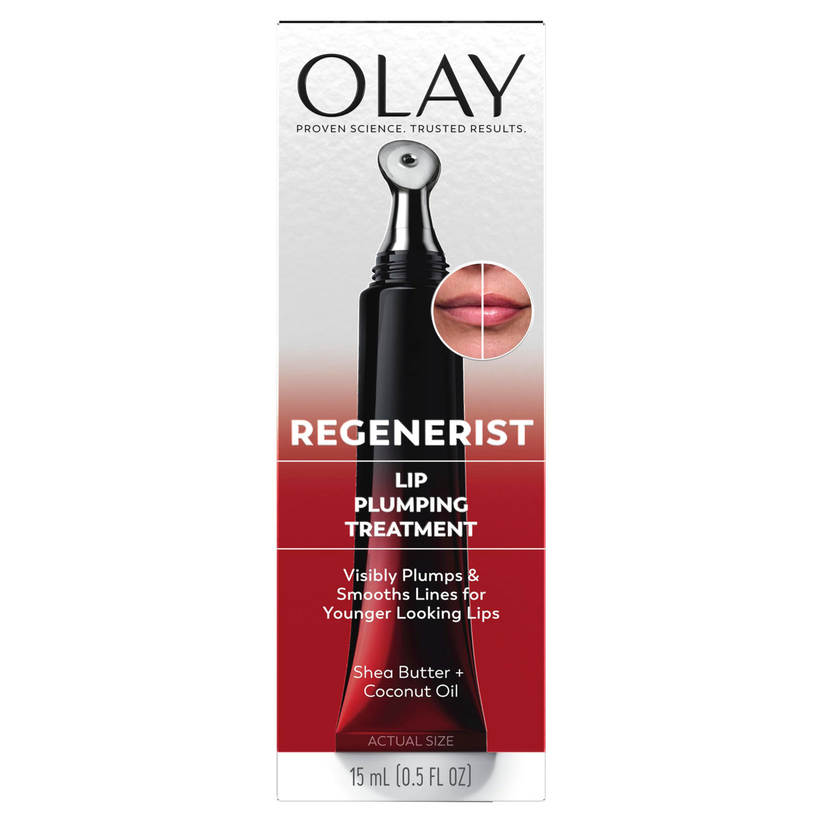 Olay Regenerist Nourishing Treatment, Lip Balm, Plumping Lip Gloss for Women, Fuller Looking Lips & Smoothed Lines, 3-in-1 Mask, Plumper, Gloss - Anti-Aging Skin Care, Shea Butter & Coconut Oil, 0.5oz