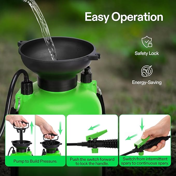 VIVOSUN 1.35-Gallon Pump Sprayer, Pressurized Lawn & Garden Sprayer with Adjustable Shoulder Strap, for Plants Spraying, Garden Watering and Household Cleaning