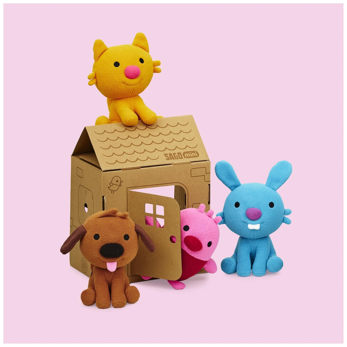 Sago Mini Plush Gift Pack with 4 Stuffed Animals & Transforming Playhouse