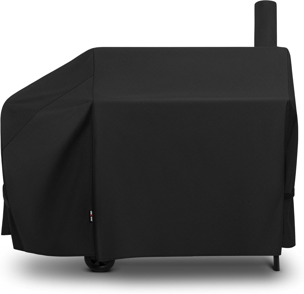 Unicook Offset Smoker Cover 60 Inch, Outdoor Heavy Duty Waterproof Charcoal BBQ Grill Cover, Fade Resistant, Compatible for Brinkmann, Char-Broil, Royal Gourmet and More, Black
