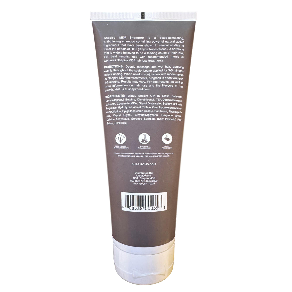 Shapiro MD Hair Growth Experts DHT Fighting Hair Loss Shampoo, 2 Month