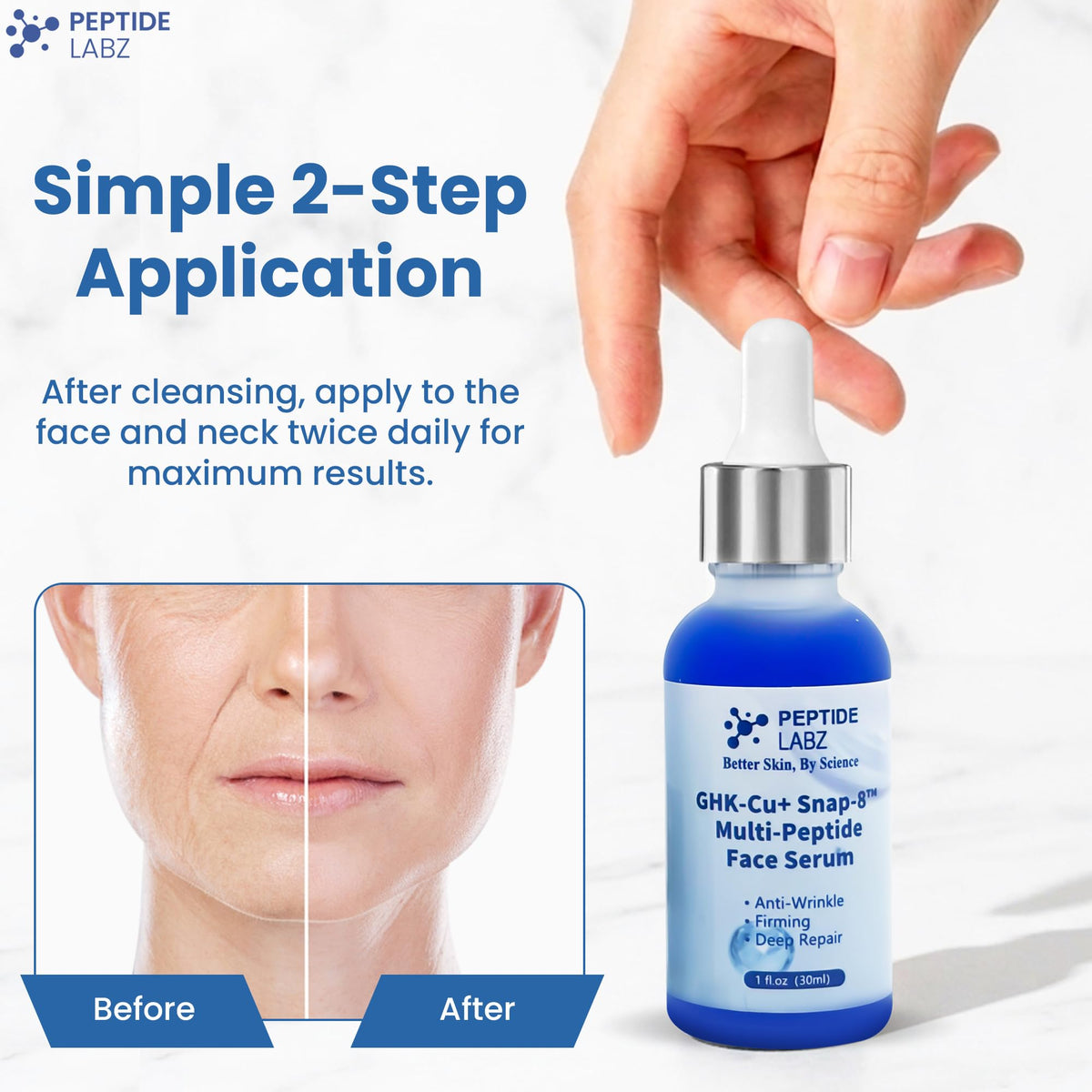 Copper Tripeptide-1 + SNAP-8 Multi-Peptide Face Serum, 1 fl oz