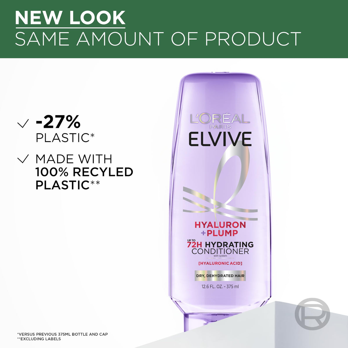 L'Oreal Paris Elvive Hyaluron Plump Conditioner, 12.6 Fl Oz