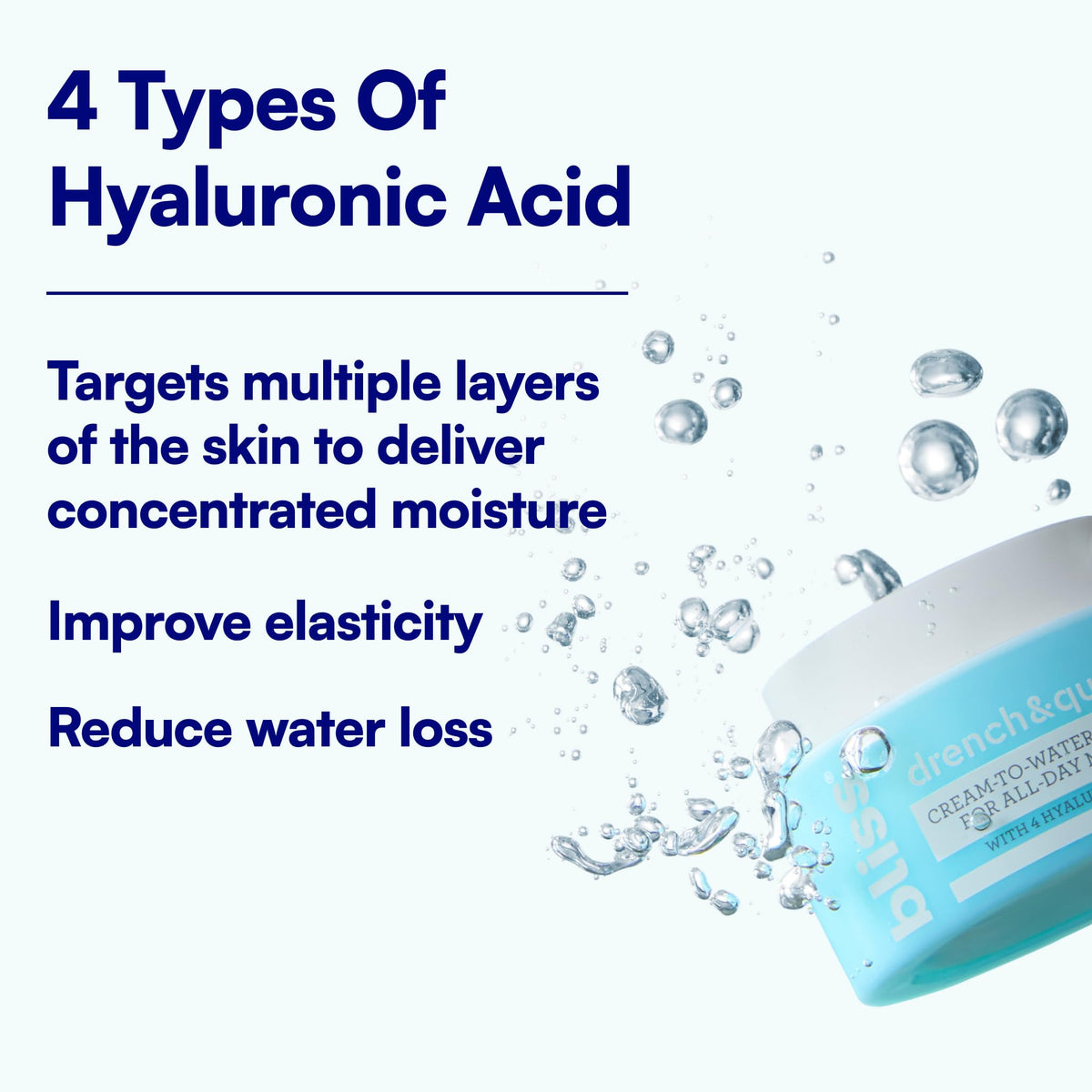 Bliss Drench & Quench Hyaluronic Acid Face Moisturizer - 1 Fl Oz - Skincare