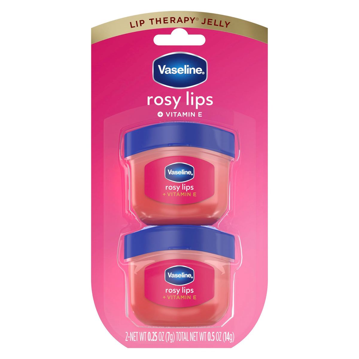 Vaseline Lip Therapy Rosy Lips Tinted Lip Balm, Moisturizing 0.5oz 2ct