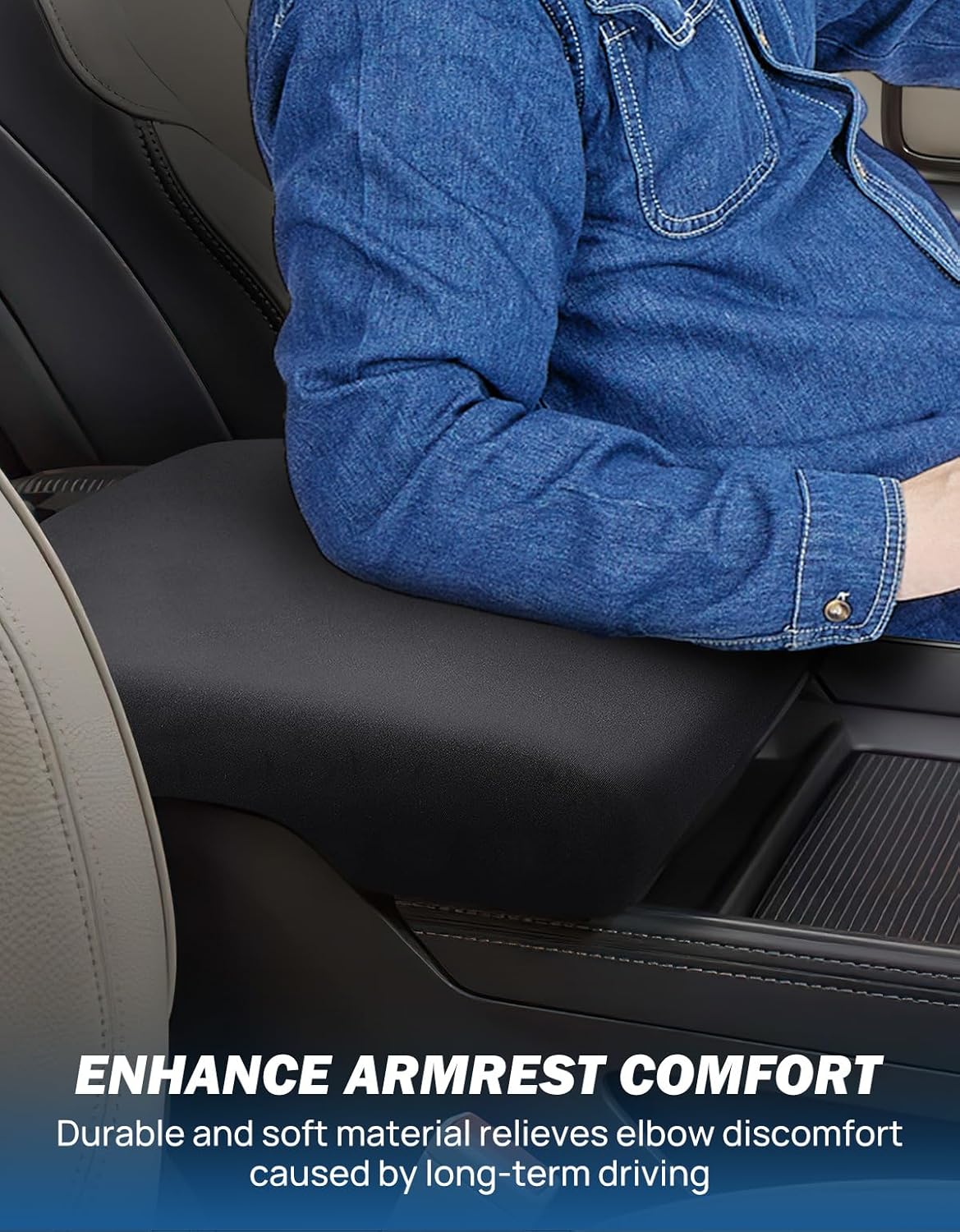 JOYTUTUS Center Console Cover Compatible with 2013-2025 Ram 1500 2500 3500, Neoprene Arm Rest Armrest Cover for Car, Middle Console Cover Lid