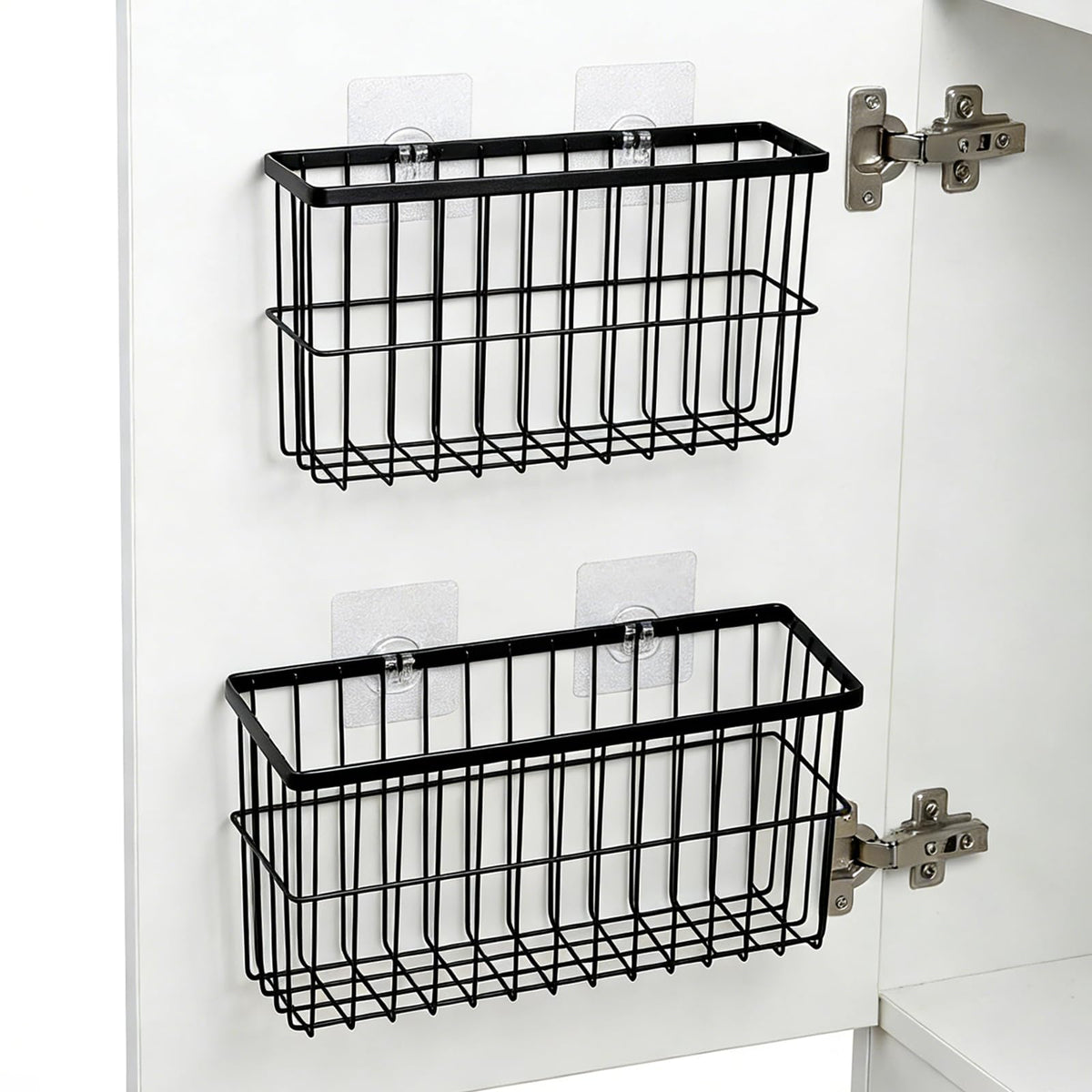 FAMNONE 2-Pack Adhesive Cabinet Door Organizer, 5.9" Inside Cabinet Storage
