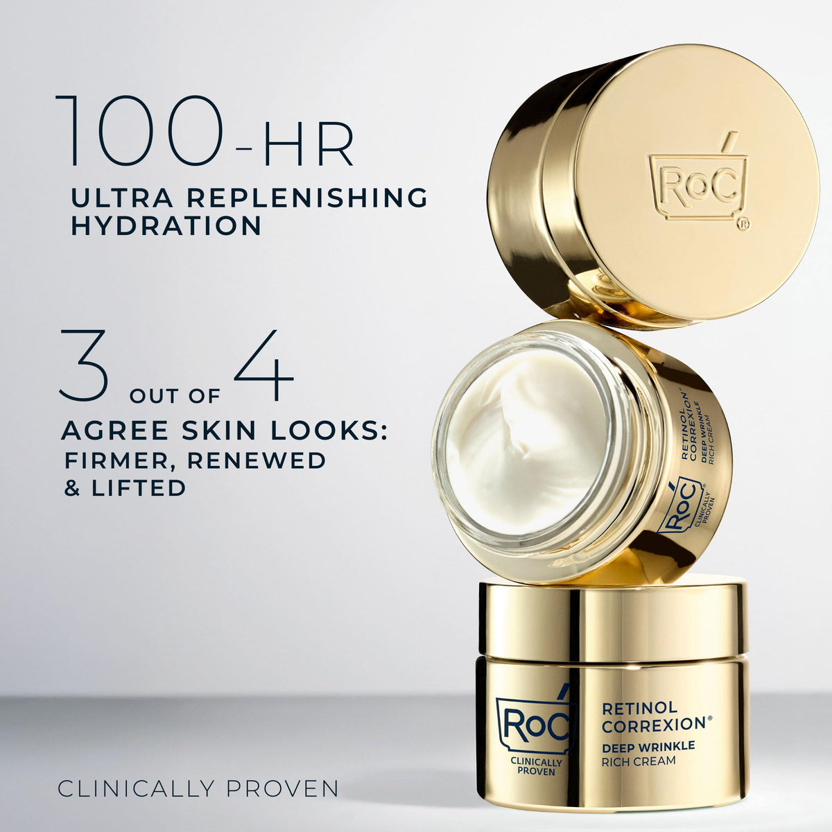 RoC Deep Wrinkle Rich Cream, Daily Anti-Aging Firming Cream, fragrance-free