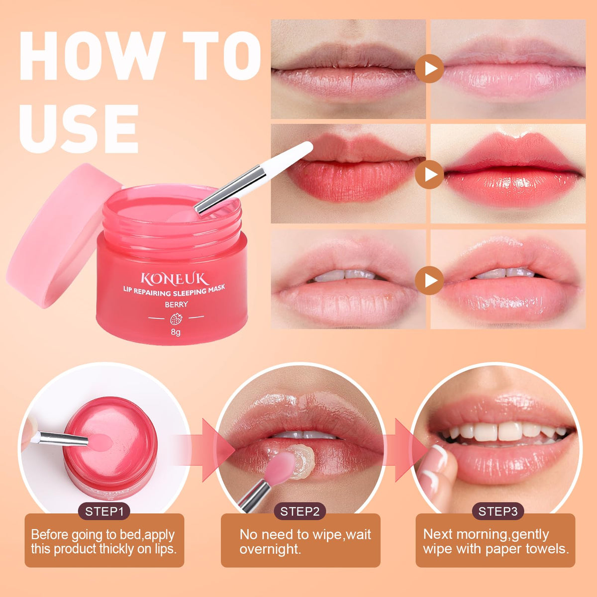 12 Pack Lip Sleeping Mask Set, Overnight Lip Skincare, Bulk Gifts for Women