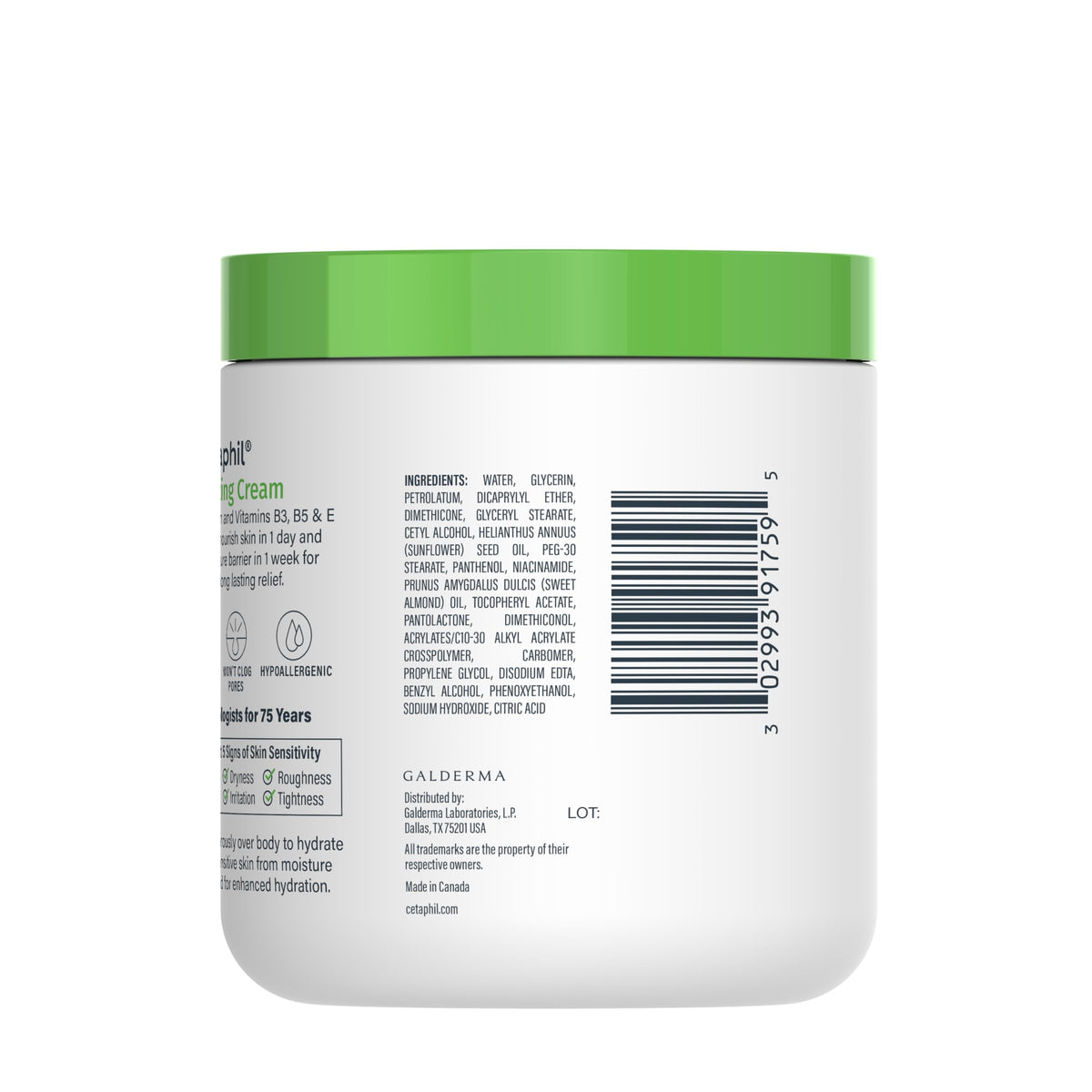 Cetaphil Moisturizing Cream, Face & Body Lotion Dry Sensitive Skin, 20oz