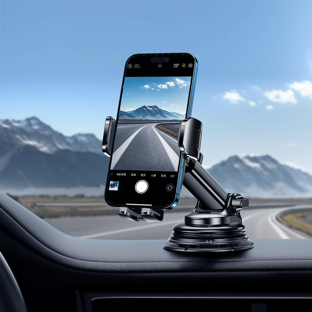 Qifutan Car Phone Holder Mount Phone Mount for Car Windshield Dashboard Air Vent Universal Hands Free Automobile Cell Phone Holder Fit for iPhone Smartphone Camera Mounts