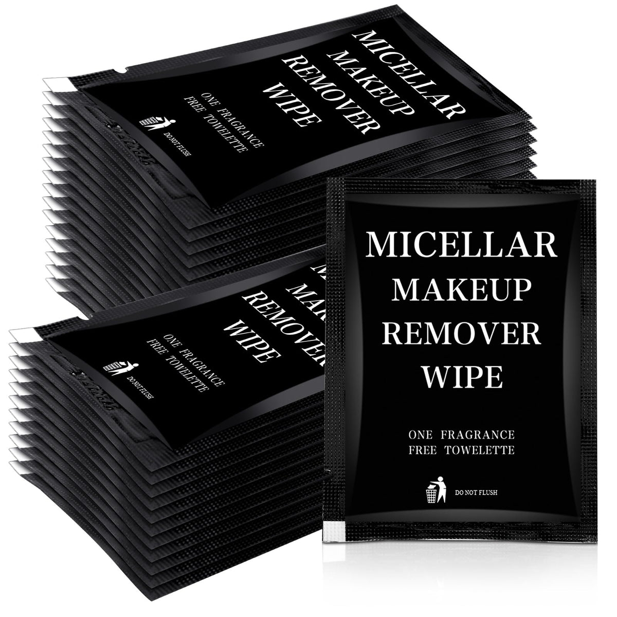Ctosree 150 Pcs Makeup Wipes Individually Wrapped Disposable,Black