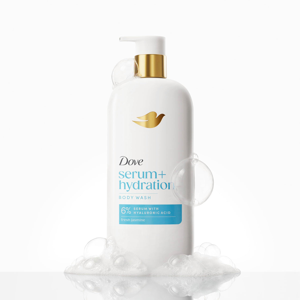 Dove Serum+ Hydration Body Wash Hyaluronic Acid 6% Hydration Serum, 18.5 oz
