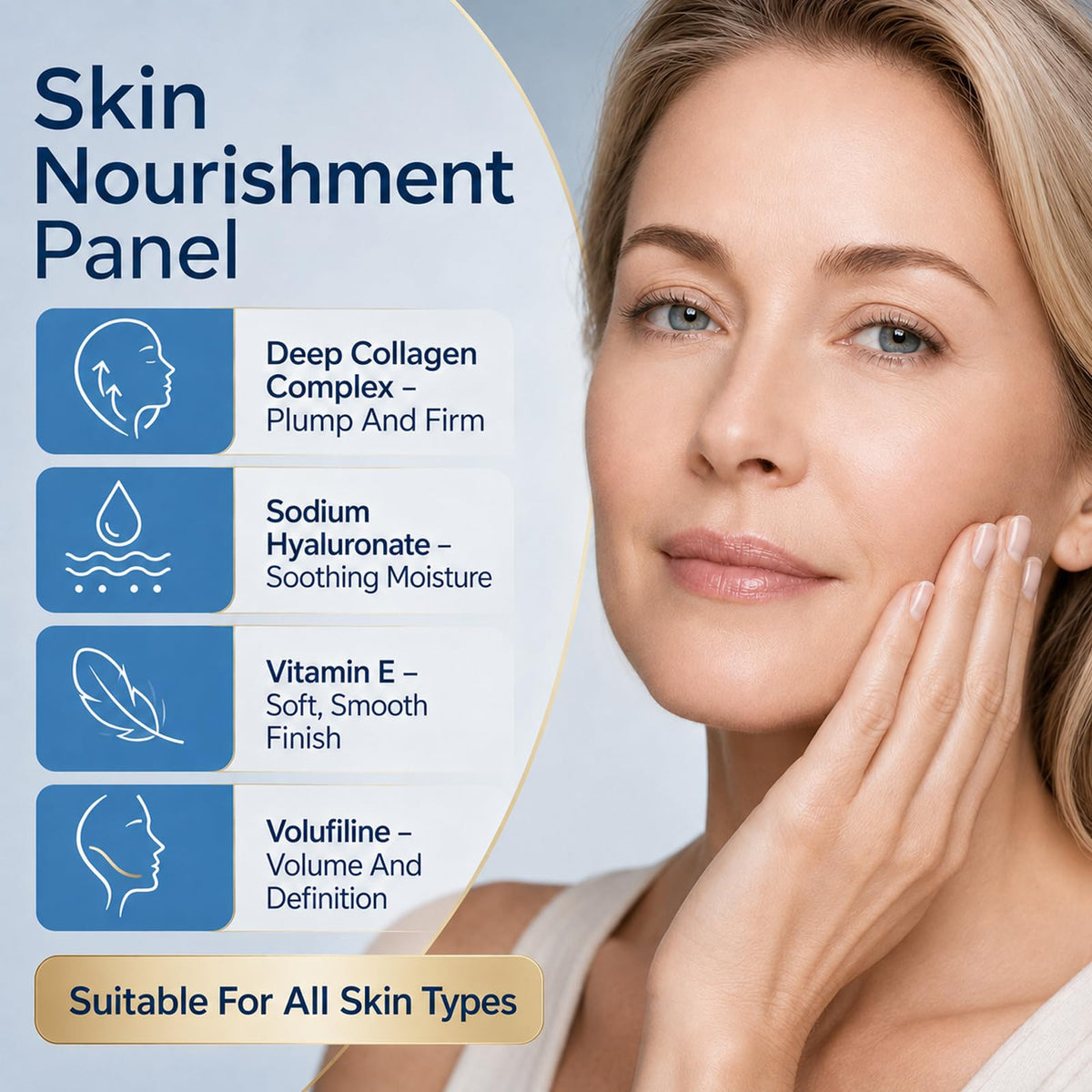 Maison Cosmetics Deep Collagen Volufiline Korean Skin Care Collagen Serum with Hydrolyzed Collagen, Sodium Hyaluronate & Vitamin E - Plumping, Firming & Instant Hydration for Mature Skin, Glow, 30 ml