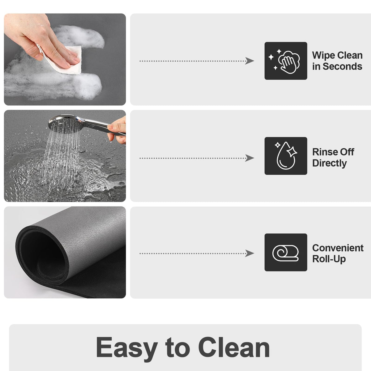 Ecotrim - Dish Drying Mat for Kitchen Counter | Coffee Bar Mat for Countertops | Heat Resistant Drainer Mat with Non-slip Rubber Backed | Hide Stain Kitchen Absorbent Draining Mat | Dark Grey 16"x18"