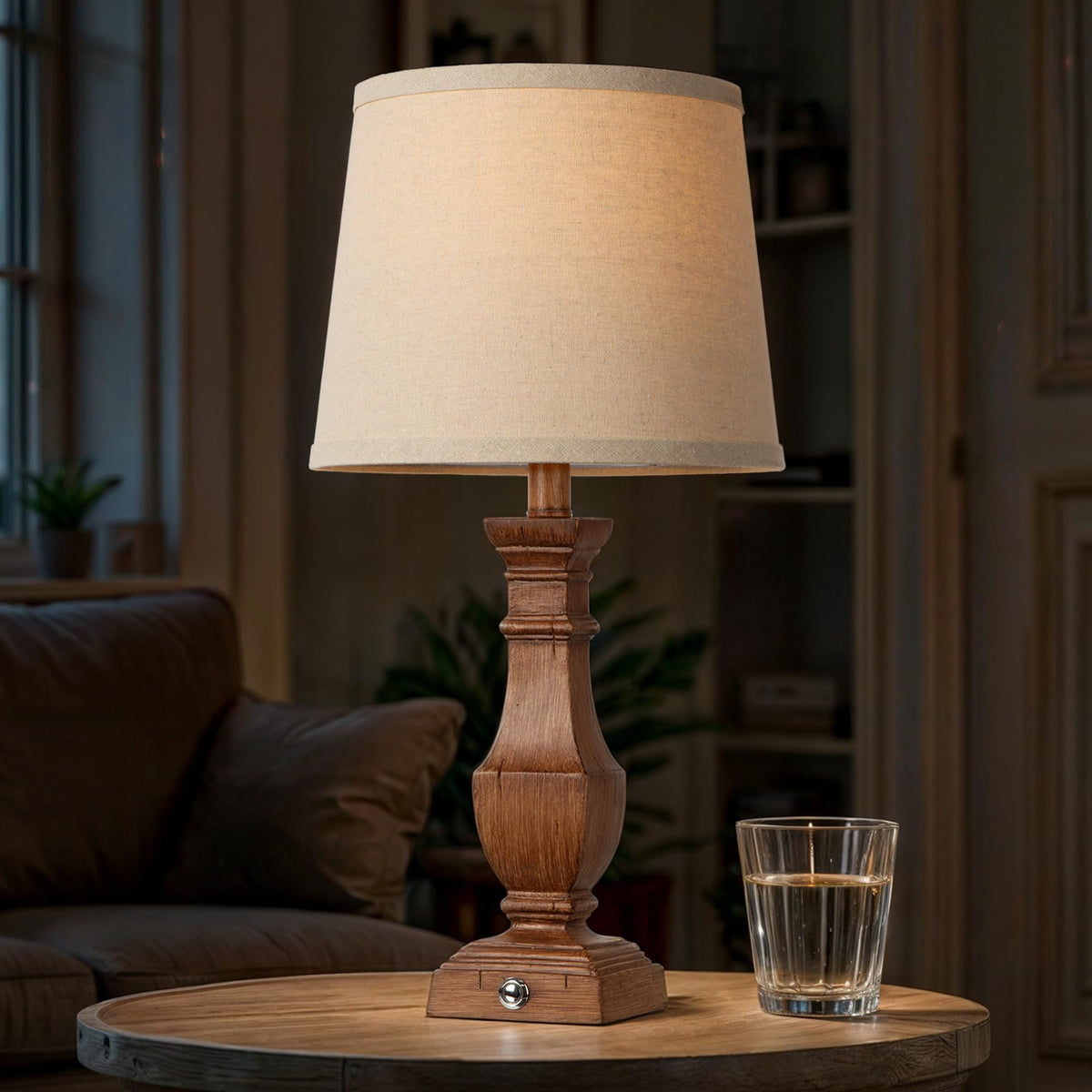ROTTOGOON Dimmable Table Lamps Set of 2, Rustic Farmhouse Table Lamps for Living Room Bedroom, Bedside Desk Lamps for end Tables, Touch Lamps for nightstand, 9W Bulbs Included, 22", Brown
