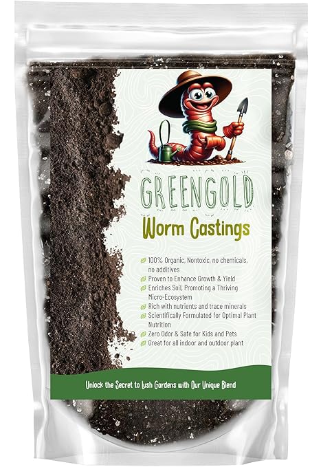 Organic Worm Castings Premium Worm Castings Fertilizer for Nutrient-Rich Soil and Healthy Plant Growth (3 QUARTS)