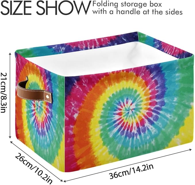Tie-Dye Rectangular Storage Basket Organizer Bin Shelf Baskets For Clothes Gifts For Home Office Dorm