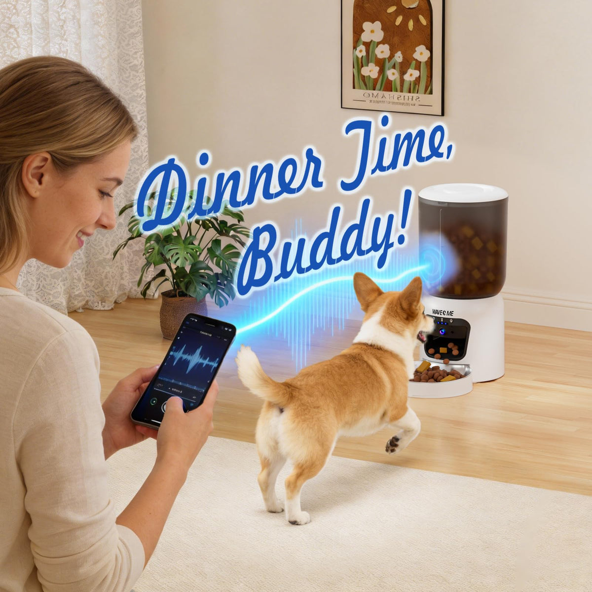 WAVEEME Automatic Cat Feeder with 3MP Camera, 6L Smart Pet Feeder