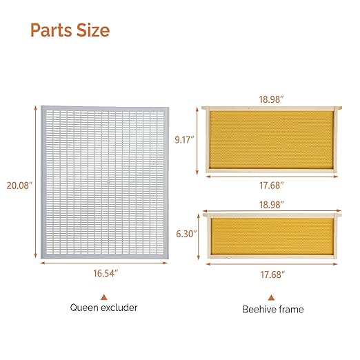 VINGLI 10-Frame Bee Hive, Wax Coated Beehive Starter Kit with Frames & Beeswax Coated Foundation Sheets (3 Layer)