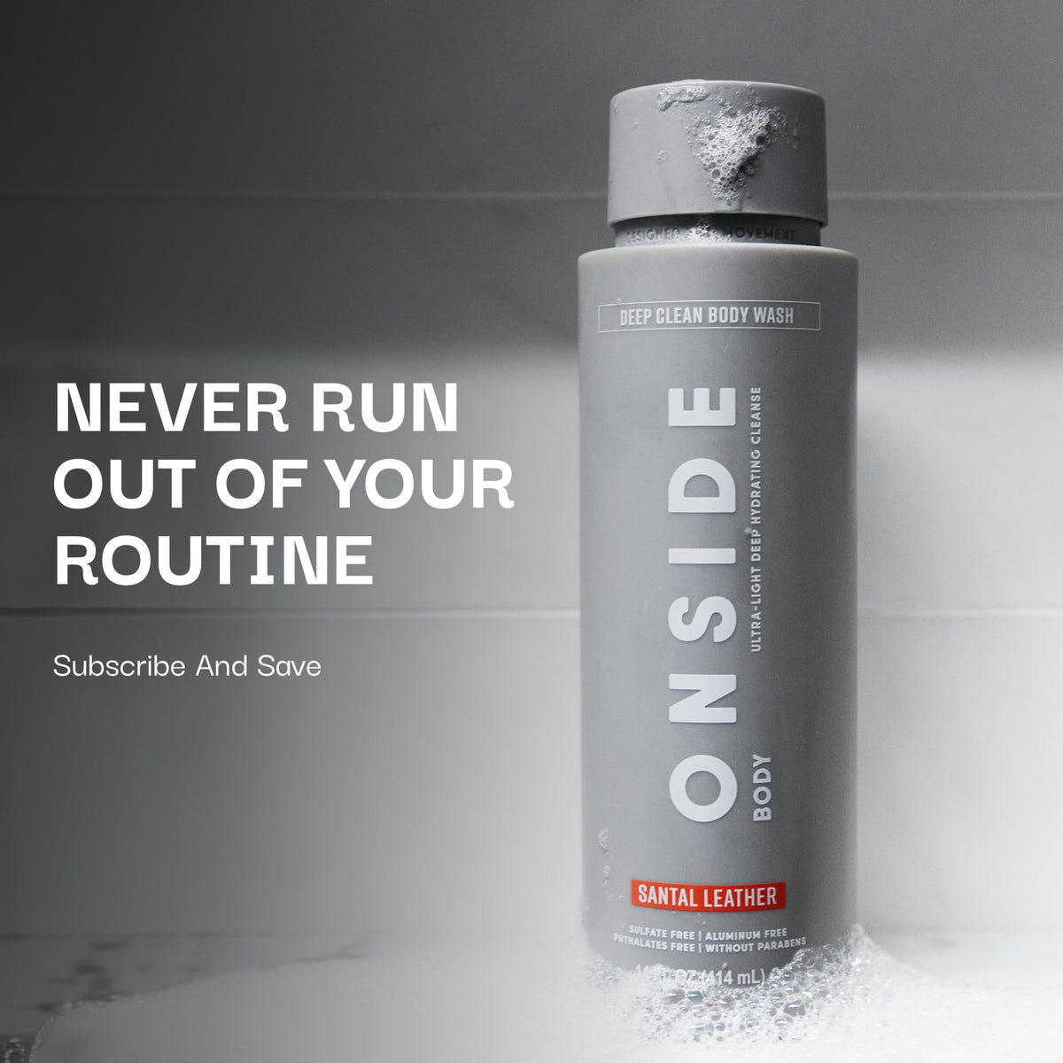 ONSIDE Men's Deep Clean Body Wash, Eucalyptus Mint,14 fl oz