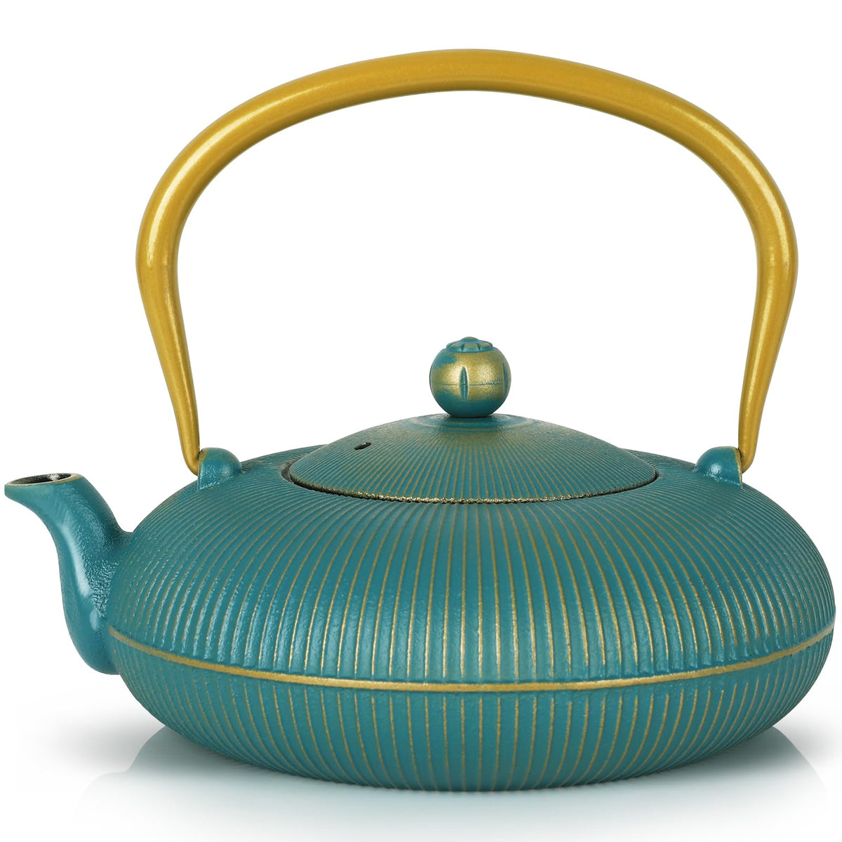 Jotsport Green Cast Iron Teapot 40oz/1200ml with Infuser for Loose Leaf