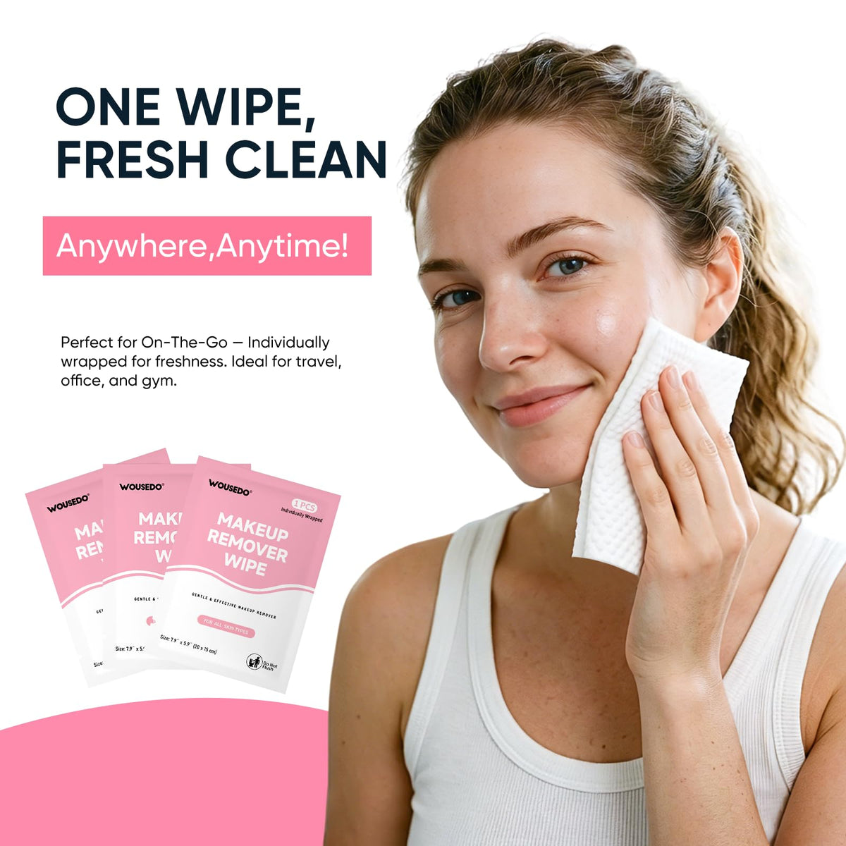 Makeup Remover Wipes 300 Count, Individually Wrapped & Hypoallergenic
