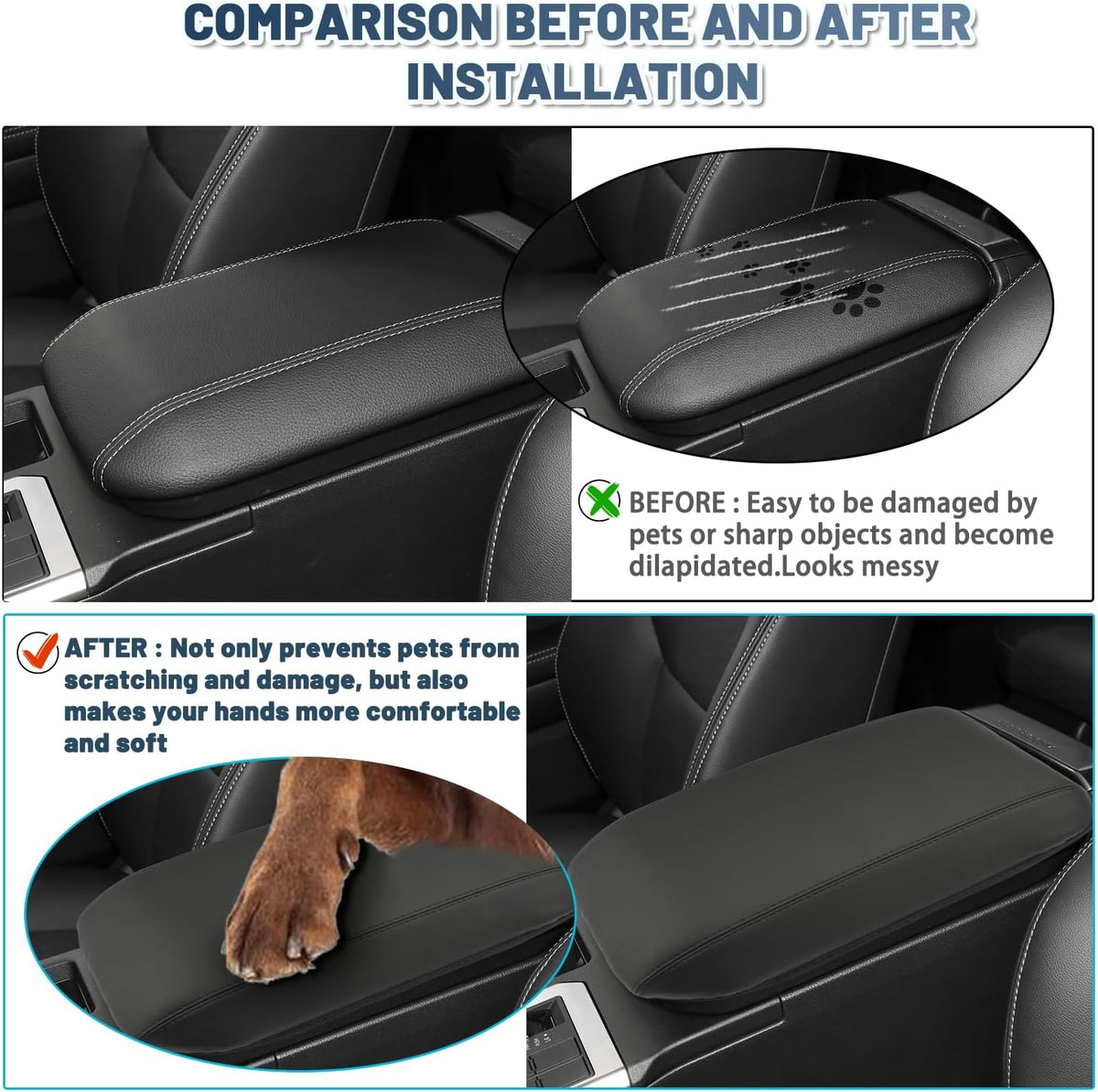 Ruiya Armrest Cover for Toyota Prado LC250 J250 Center Console,for Toyota Land Cruiser 250 Accessories Soft Comfy Center Console Lid Cover Compatible with 2024 2025 Land Cruiser 1958/First Edition