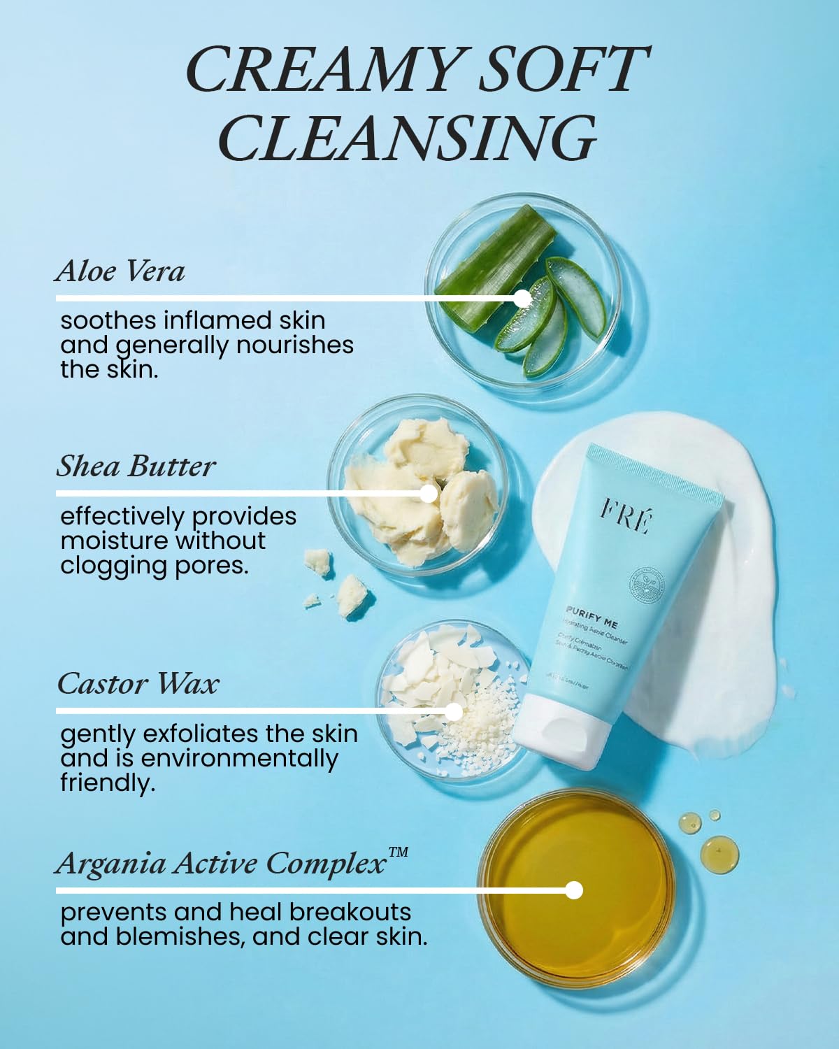 FRÉ PURIFY ME Hydrating Facial Cleanser | Creamy Face Wash | 5.07 fl oz