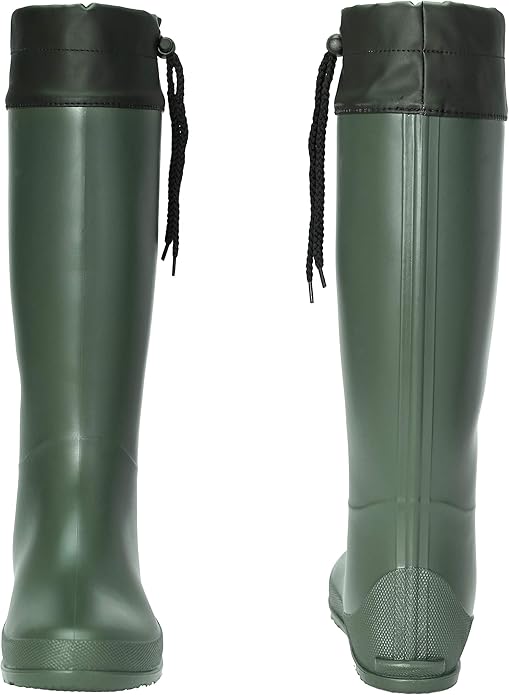 Asgard Packable Tall Rain Boots for Women Waterproof Rubber Garden Boots Ultra Lightweight Flat Mud Boots- NOT FOR WIDE CALF